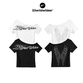 Crystal Wings Off Shoulder Shirt