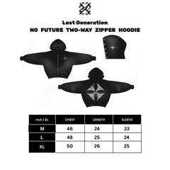No Future Two-Way Zipper Hoodie