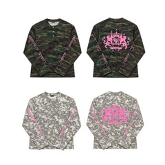 Born Starless Camo Long Sleeve Henley - 22WRLDWIDEE