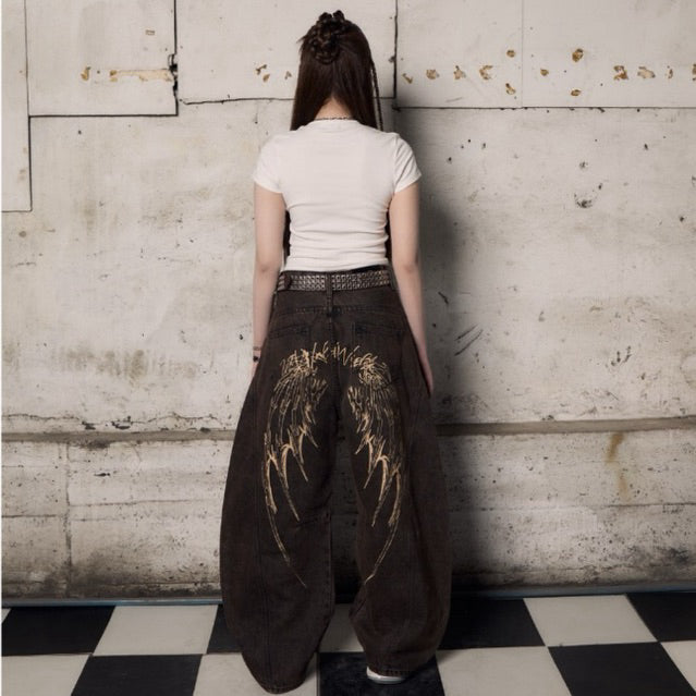 Devil Wing Balloon Jeans - 22WRLDWIDEE