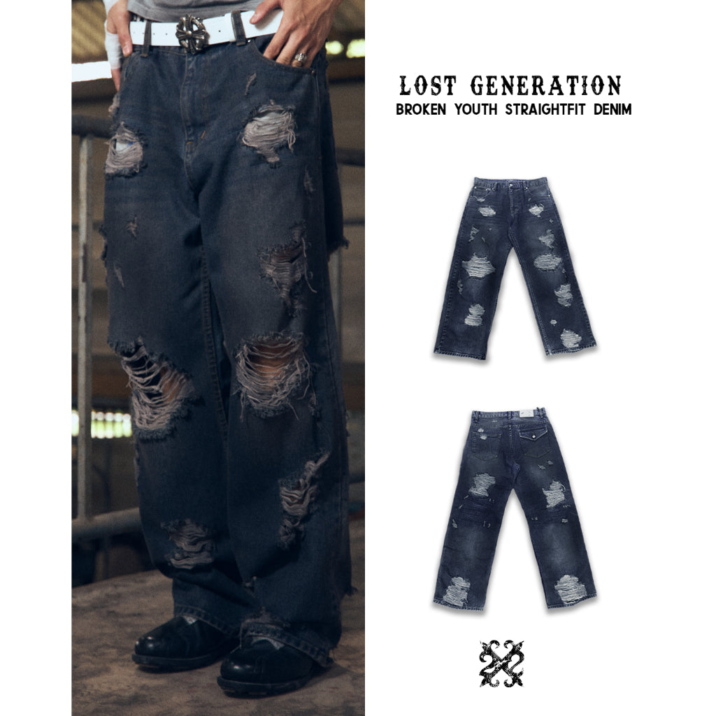 Broken Youth Straight Fit Denim - 22WRLDWIDEE
