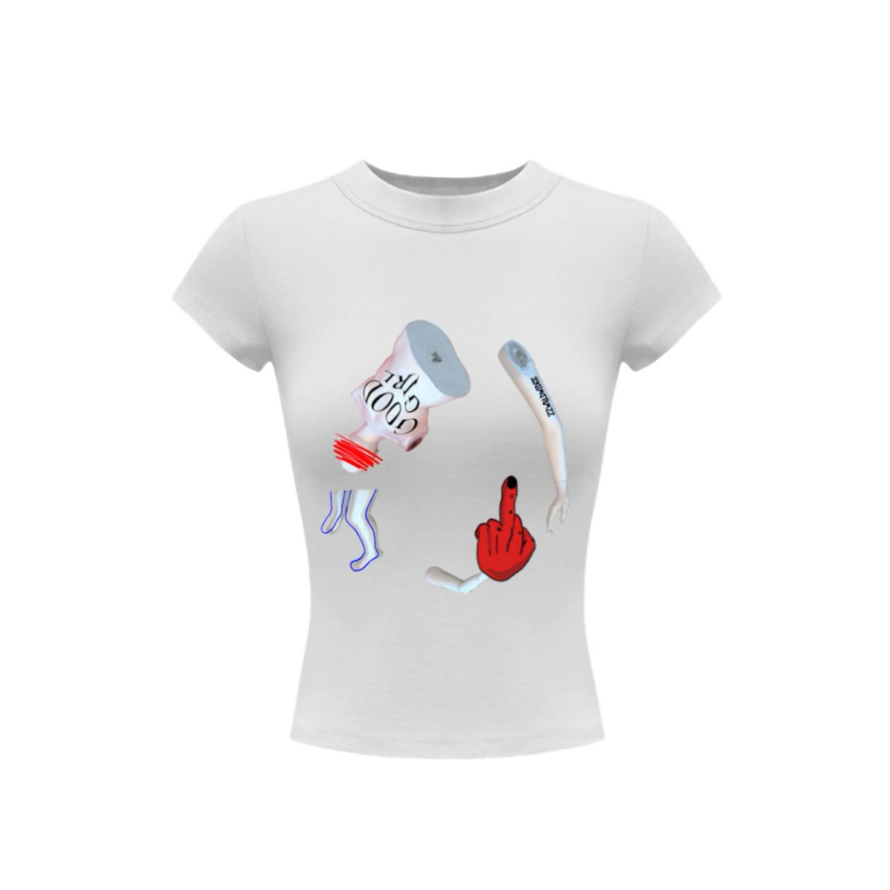 AD100 Abstract Ink Crop Top
