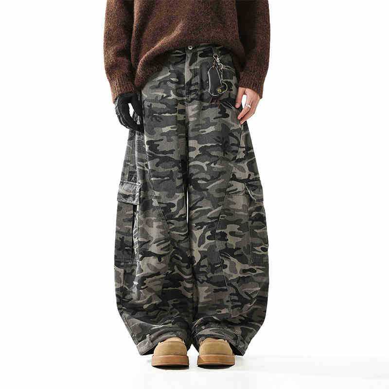 American Retro Camouflage Workwear Jeans