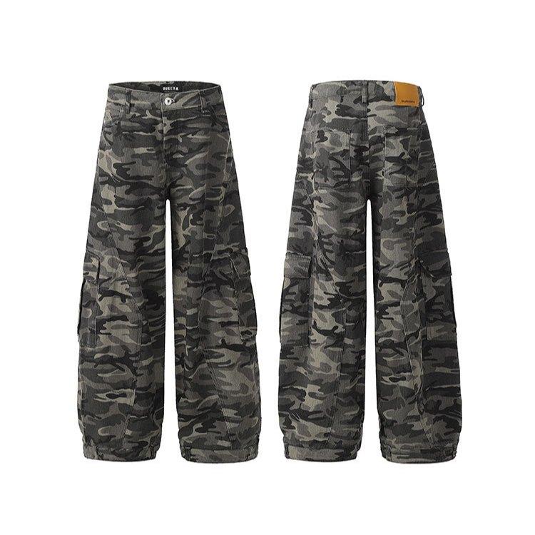 American Retro Camouflage Workwear Jeans