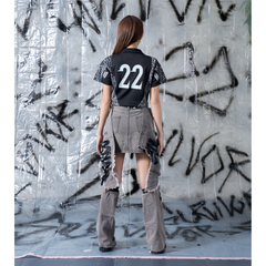 OC081 Black leopard Women crop