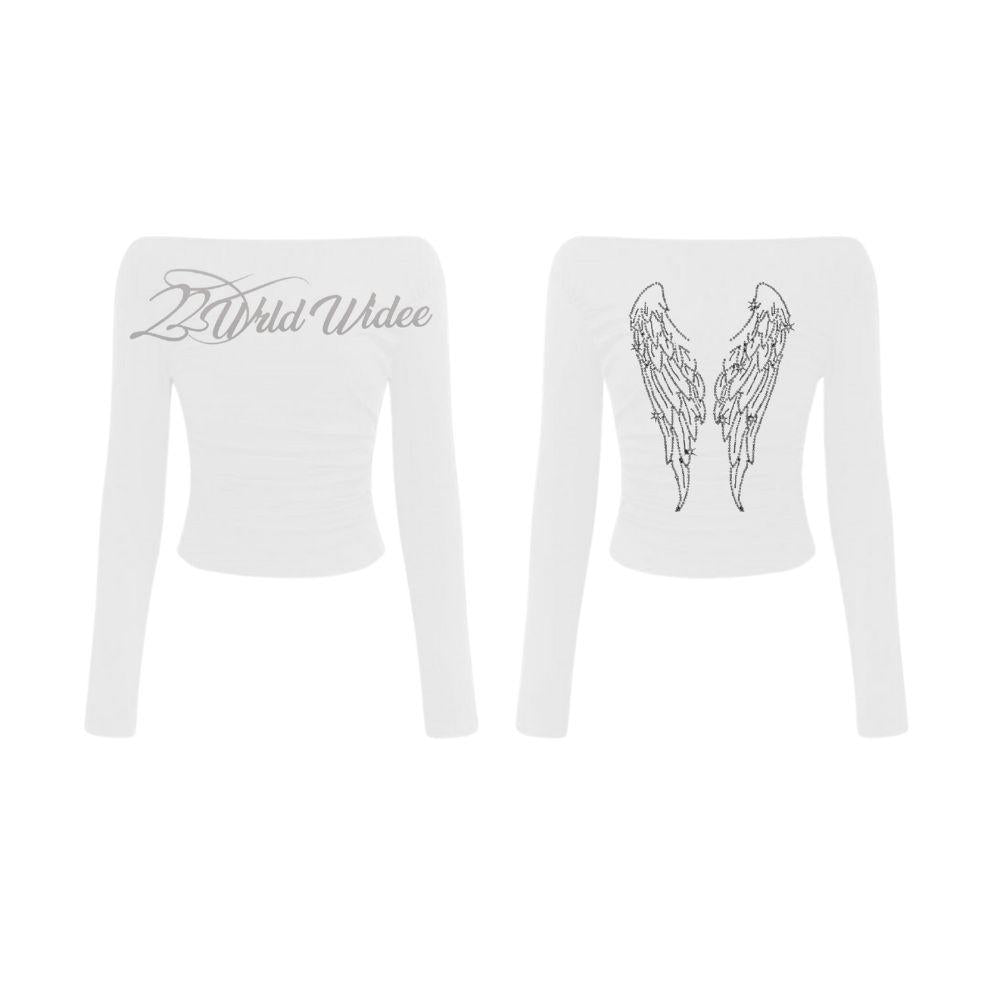 Crystal Wings off-shoulder Shirt