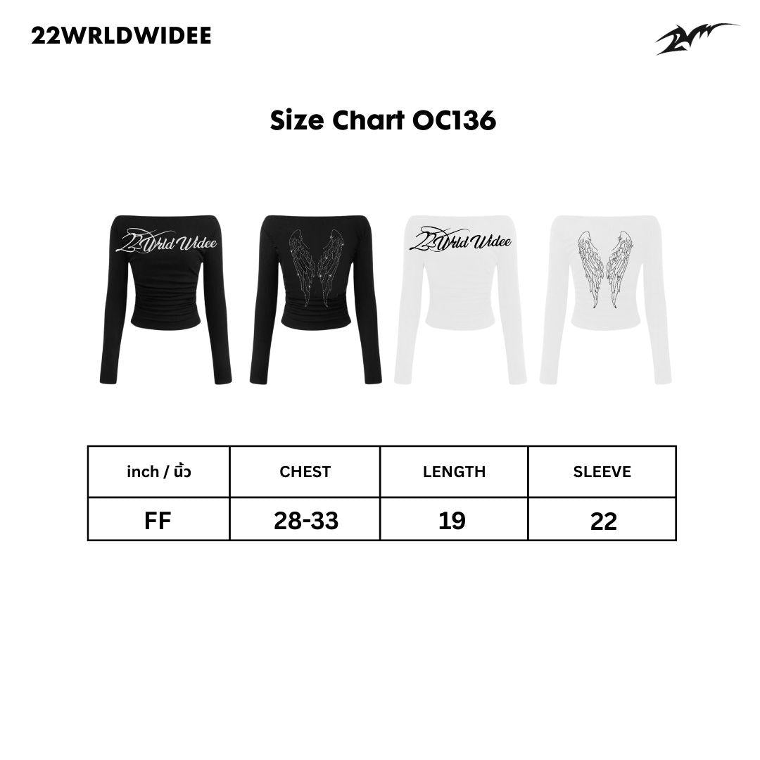 Crystal Wings off-shoulder Shirt