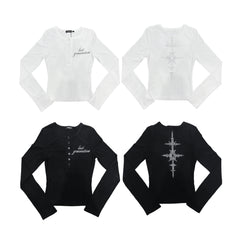 Fallen Star Long-Sleeve Henley - 22WRLDWIDEE