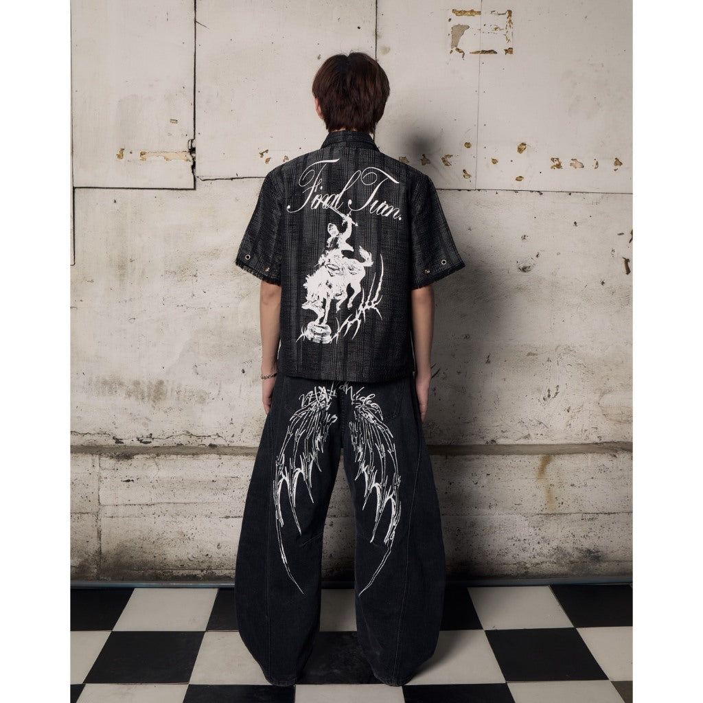 Devil Wing Balloon Jeans - 22WRLDWIDEE