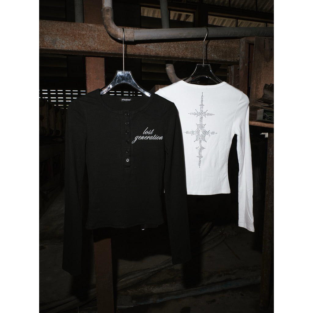 Fallen Star Long-Sleeve Henley - 22WRLDWIDEE