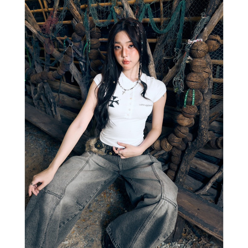 Gothic Lace Hely Baby Tee - 22WRLDWIDEE
