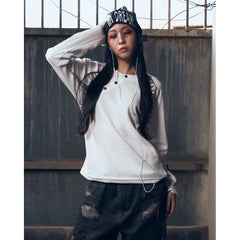 Mended Long-Sleeve Henley - 22WRLDWIDEE