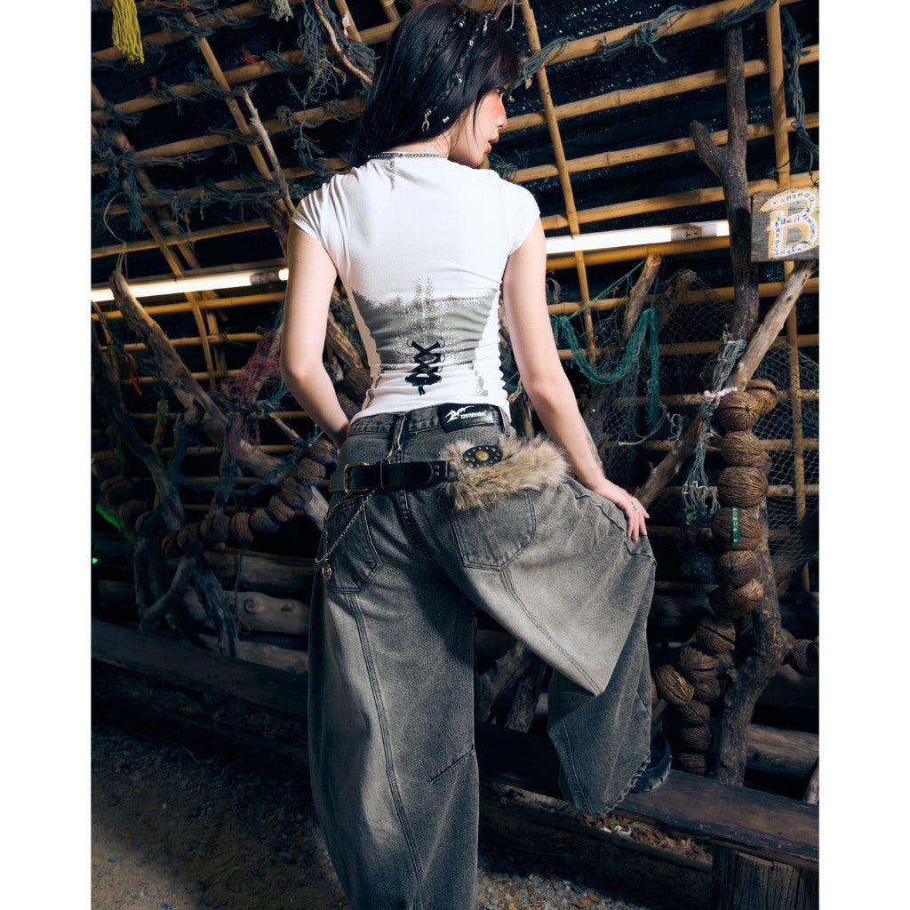 Gothic Lace Hely Baby Tee - 22WRLDWIDEE
